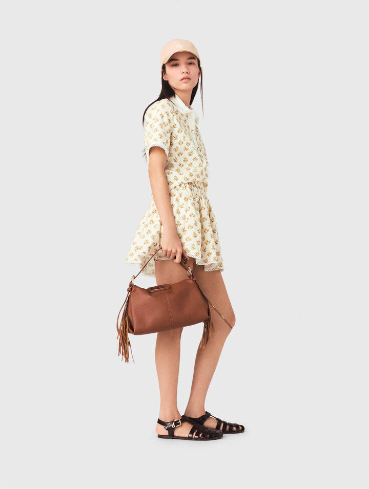 Patterned shirt with croquet trim