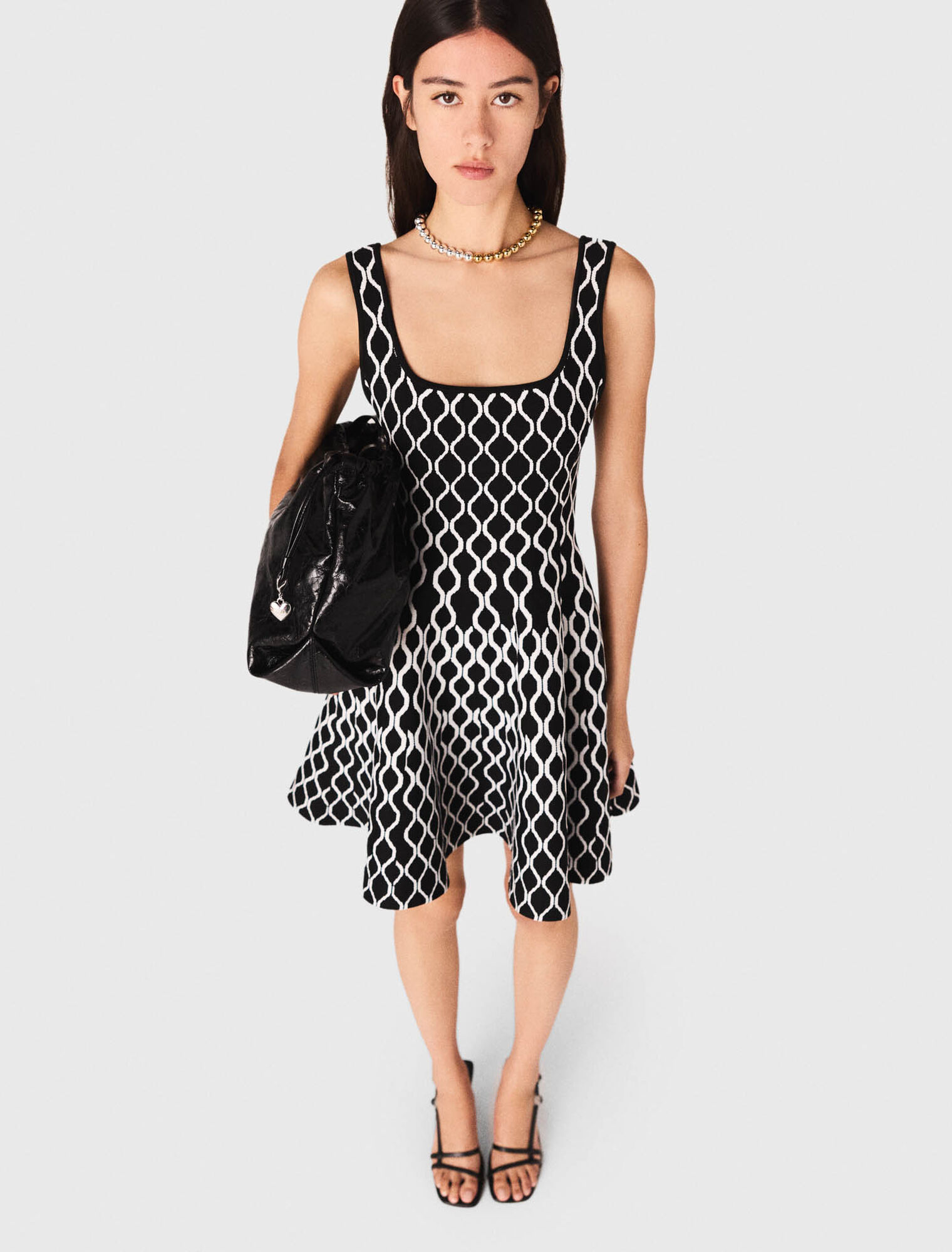 Jacquard knit short dress