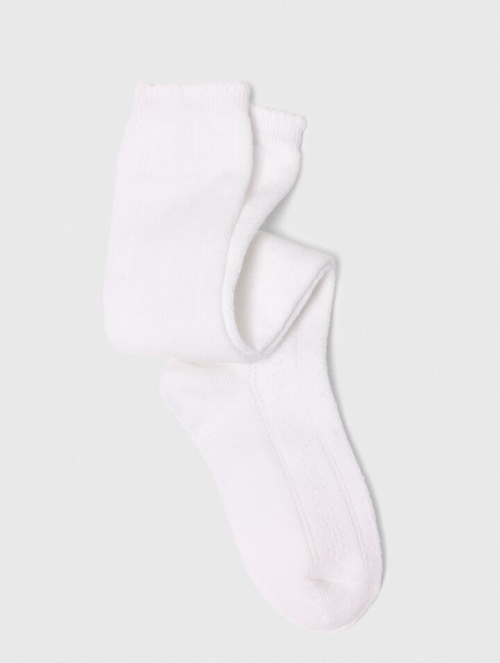 Knee-high pointelle socks