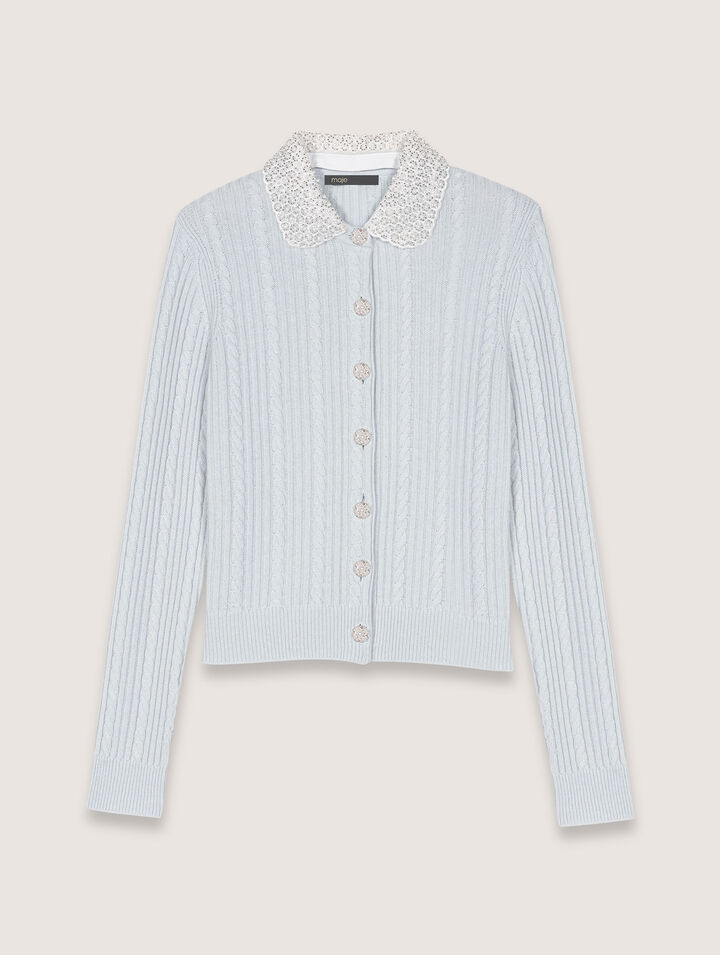 Cardigan with removable collar