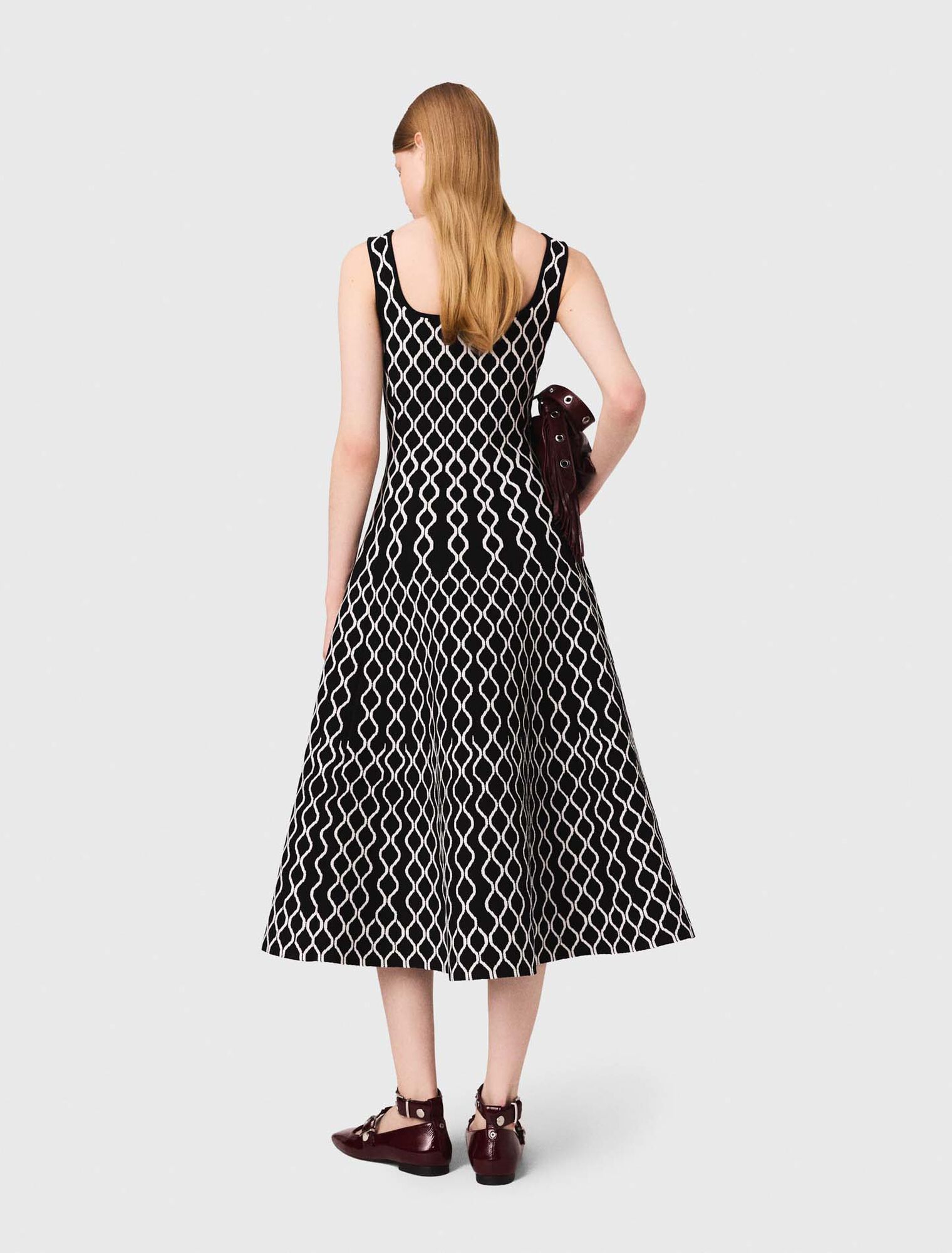 Jacquard knit midi dress
