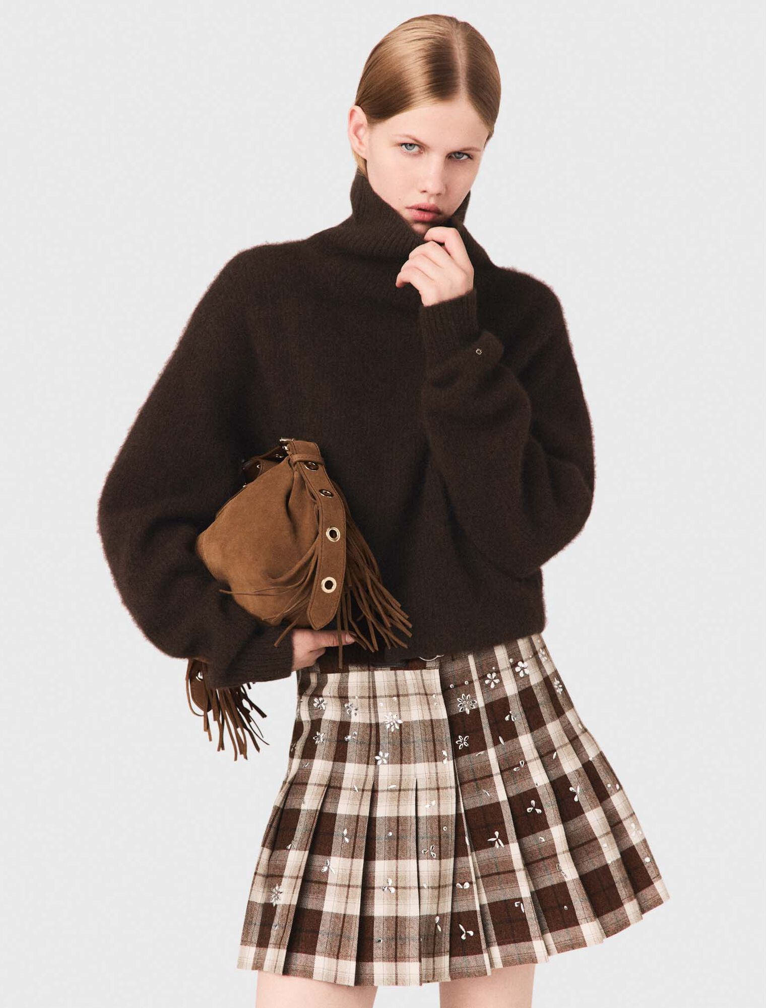 Yak blend roll-neck jumper