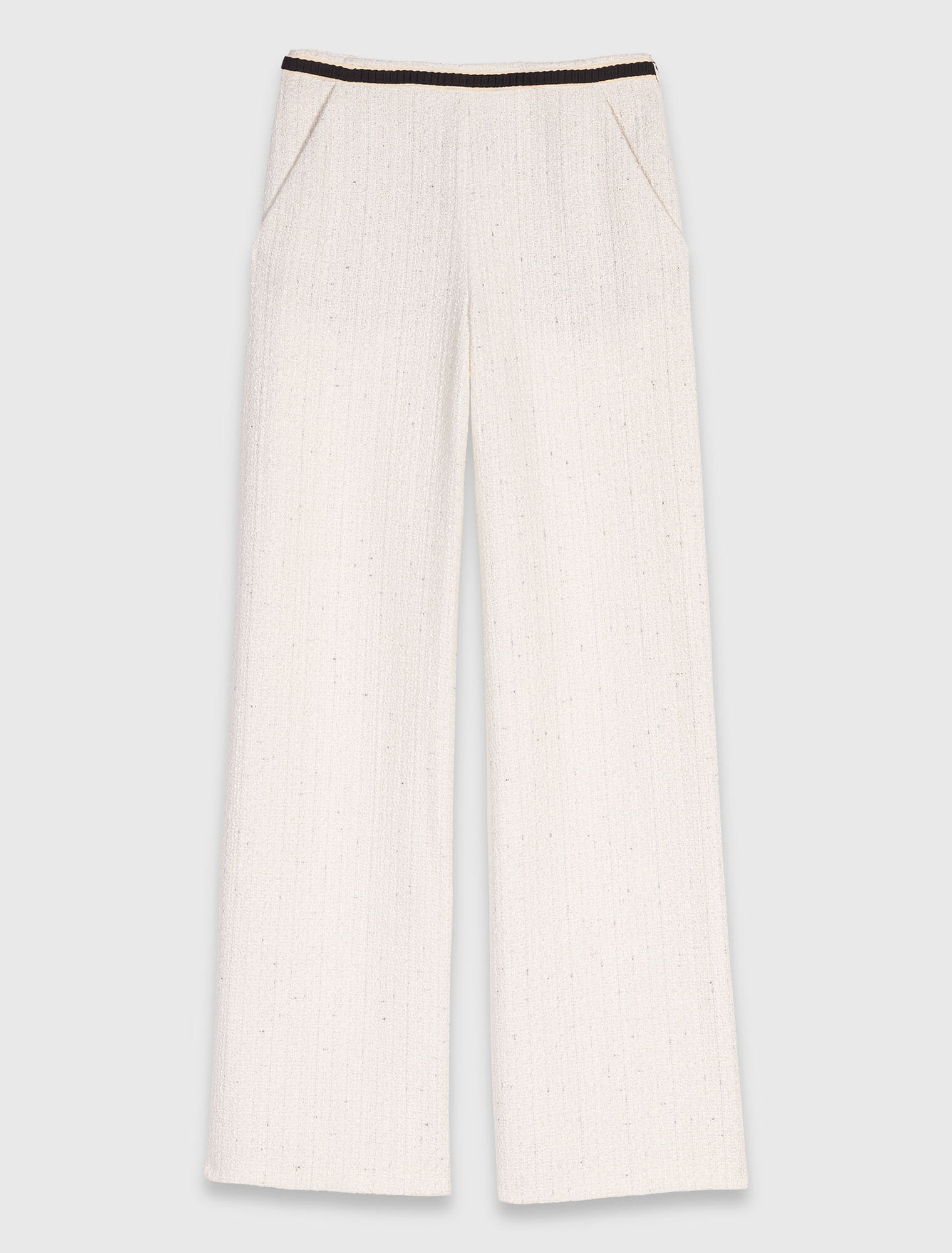 Wide leg tweed-effect trousers
