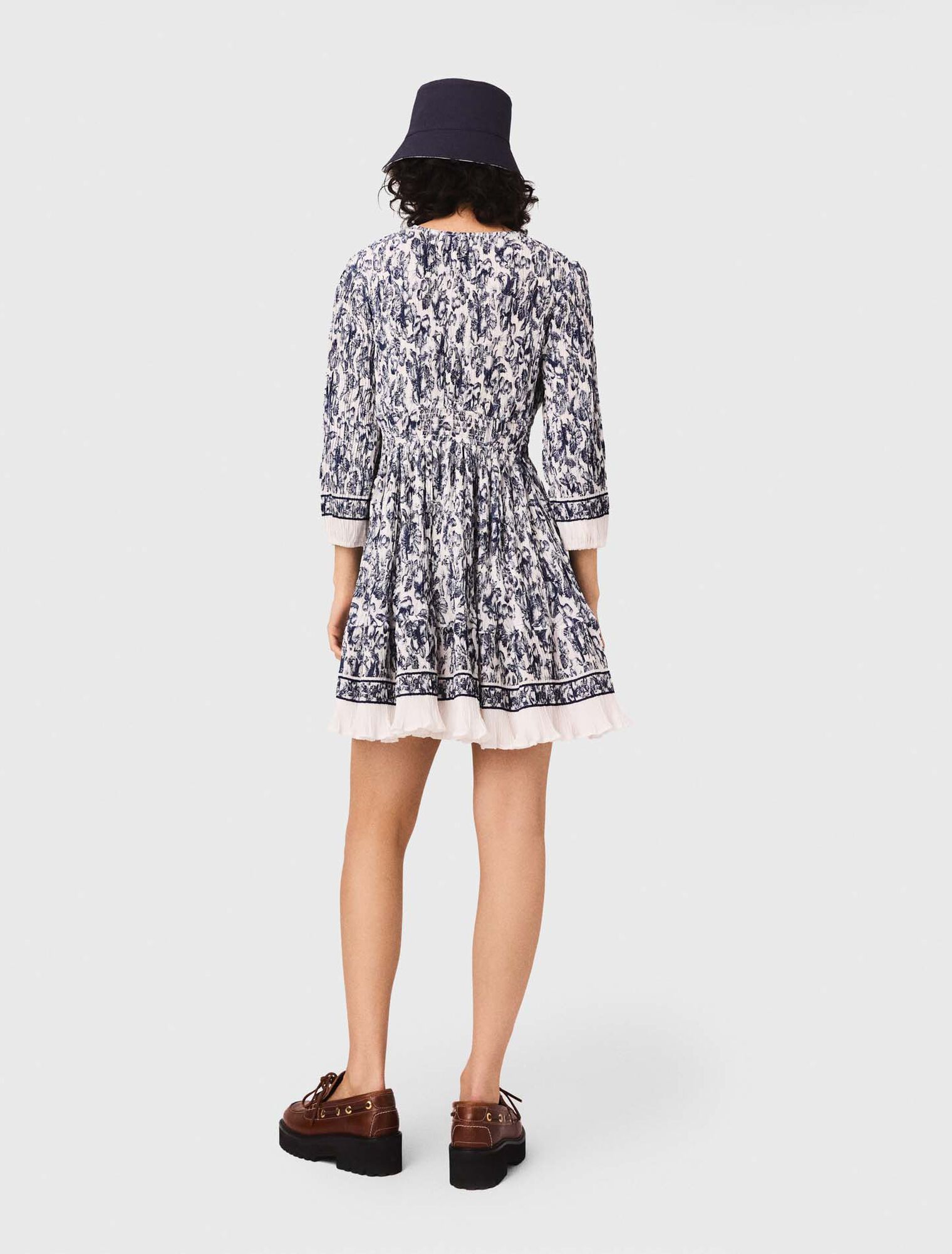 Patterned pleated dress