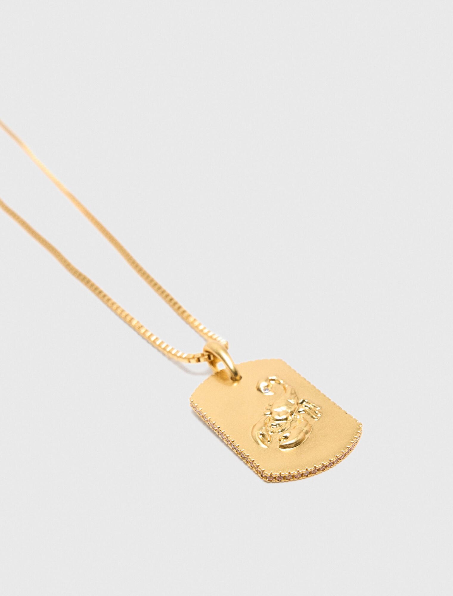 Zodiac sign plaque necklace