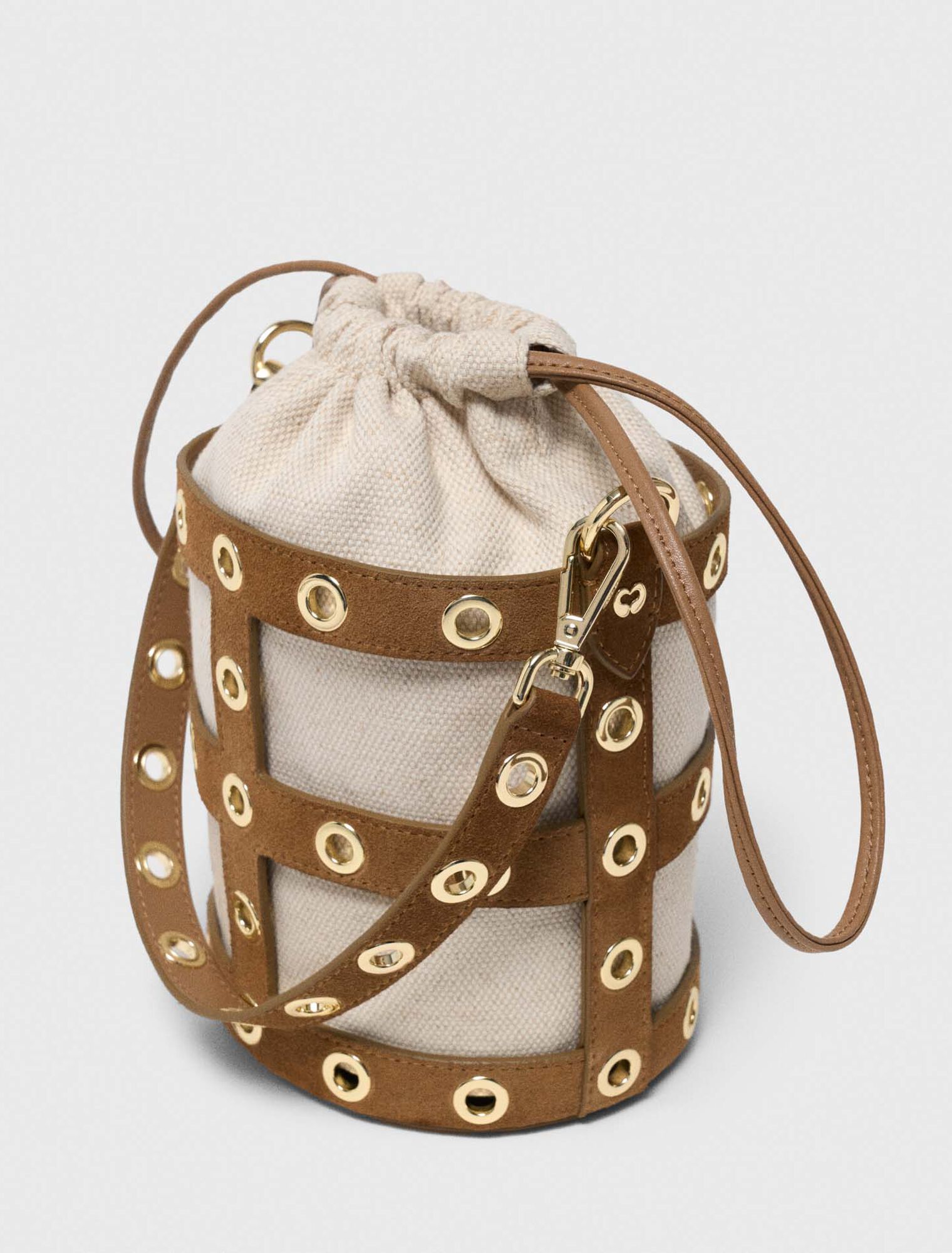 Suede Miss M bucket bag
