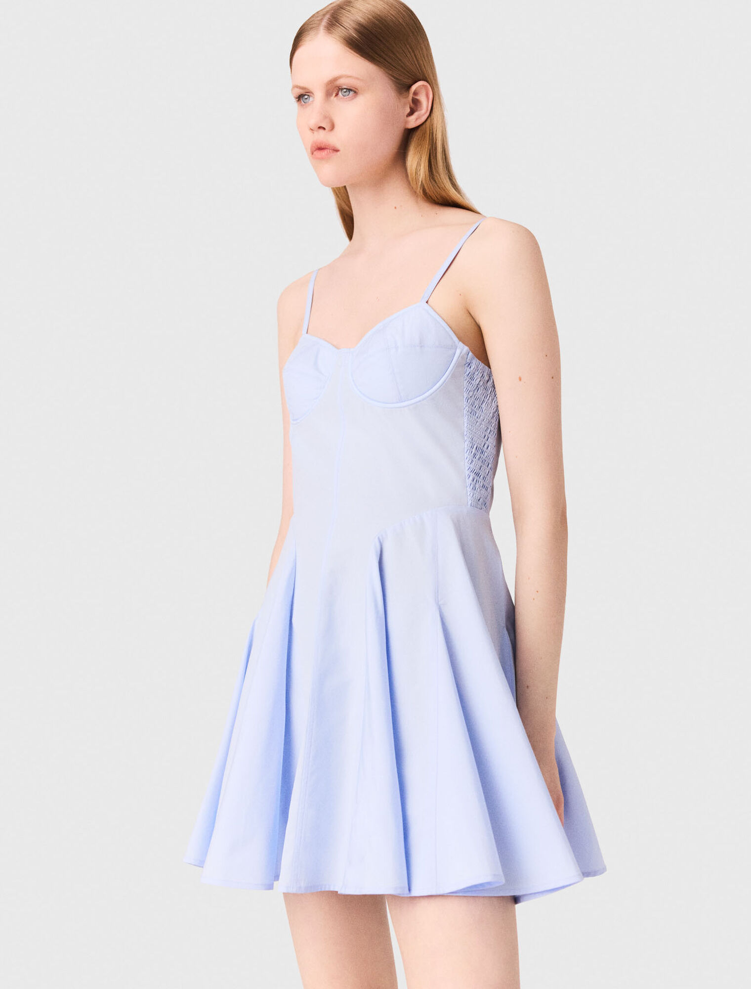 Short cotton flared dress