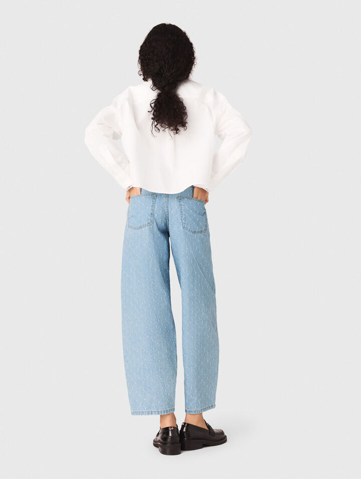Textured balloon jeans