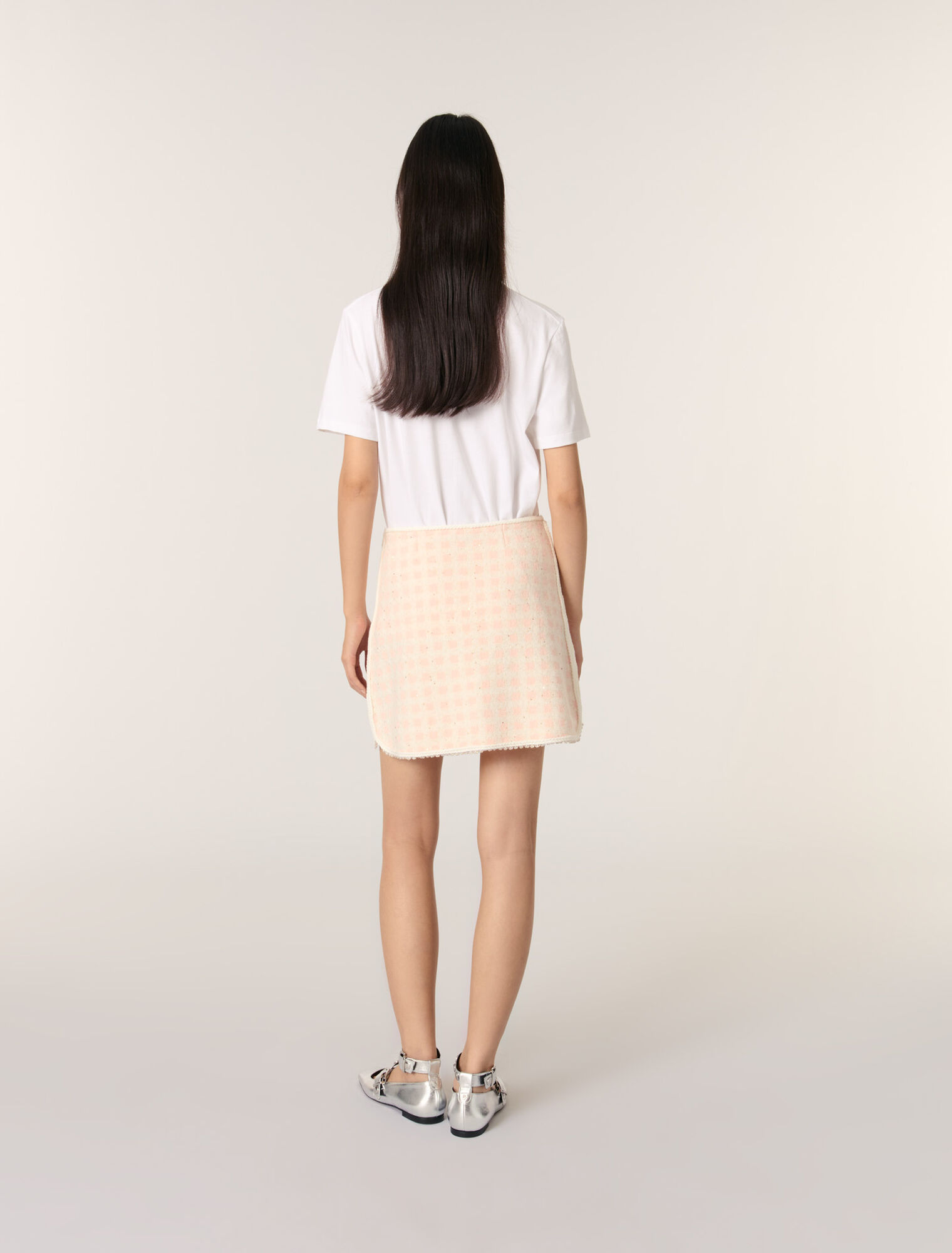 Short tweed-effect knit skirt Short tweed-effect knit skirt