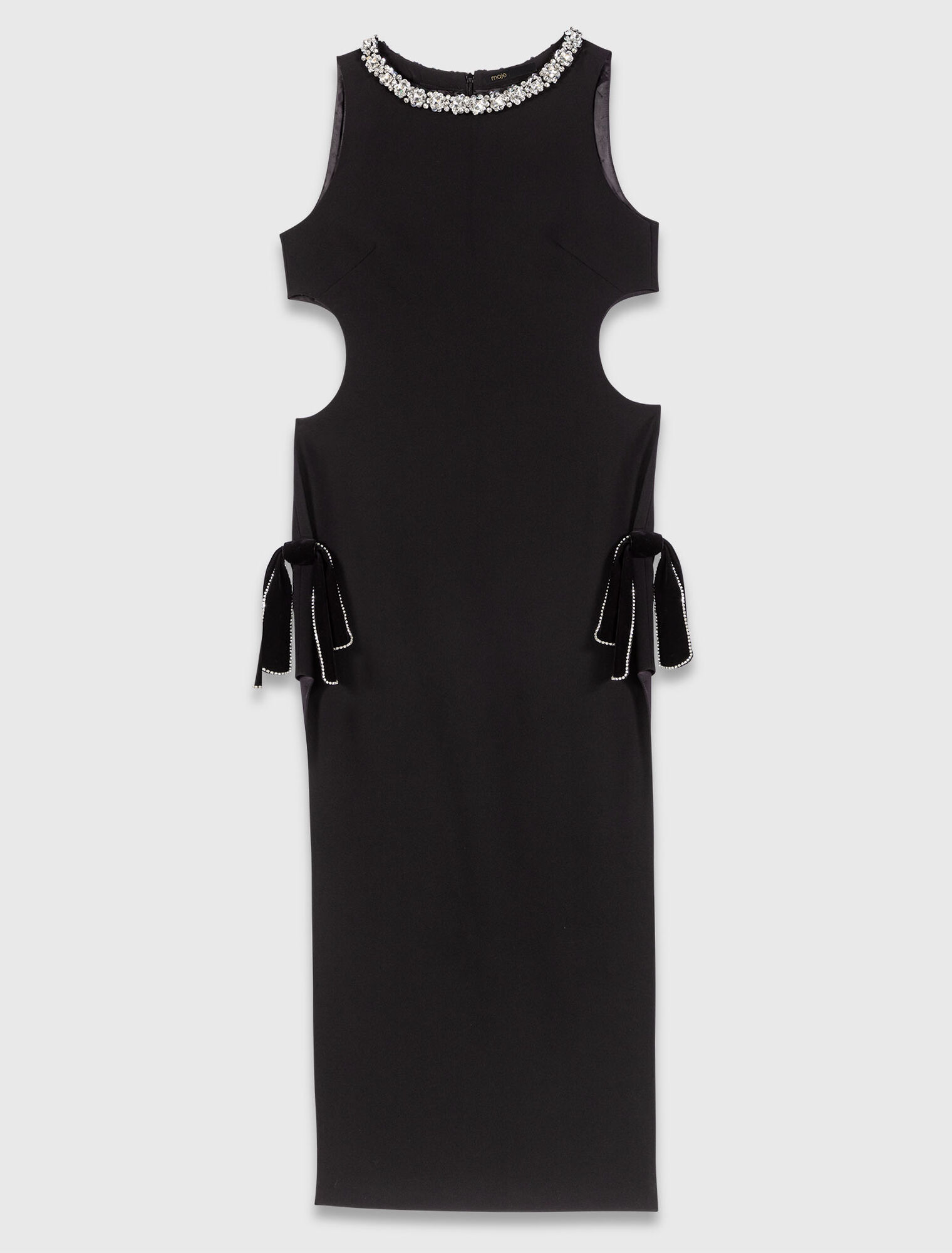 Jewel-collar maxi dress