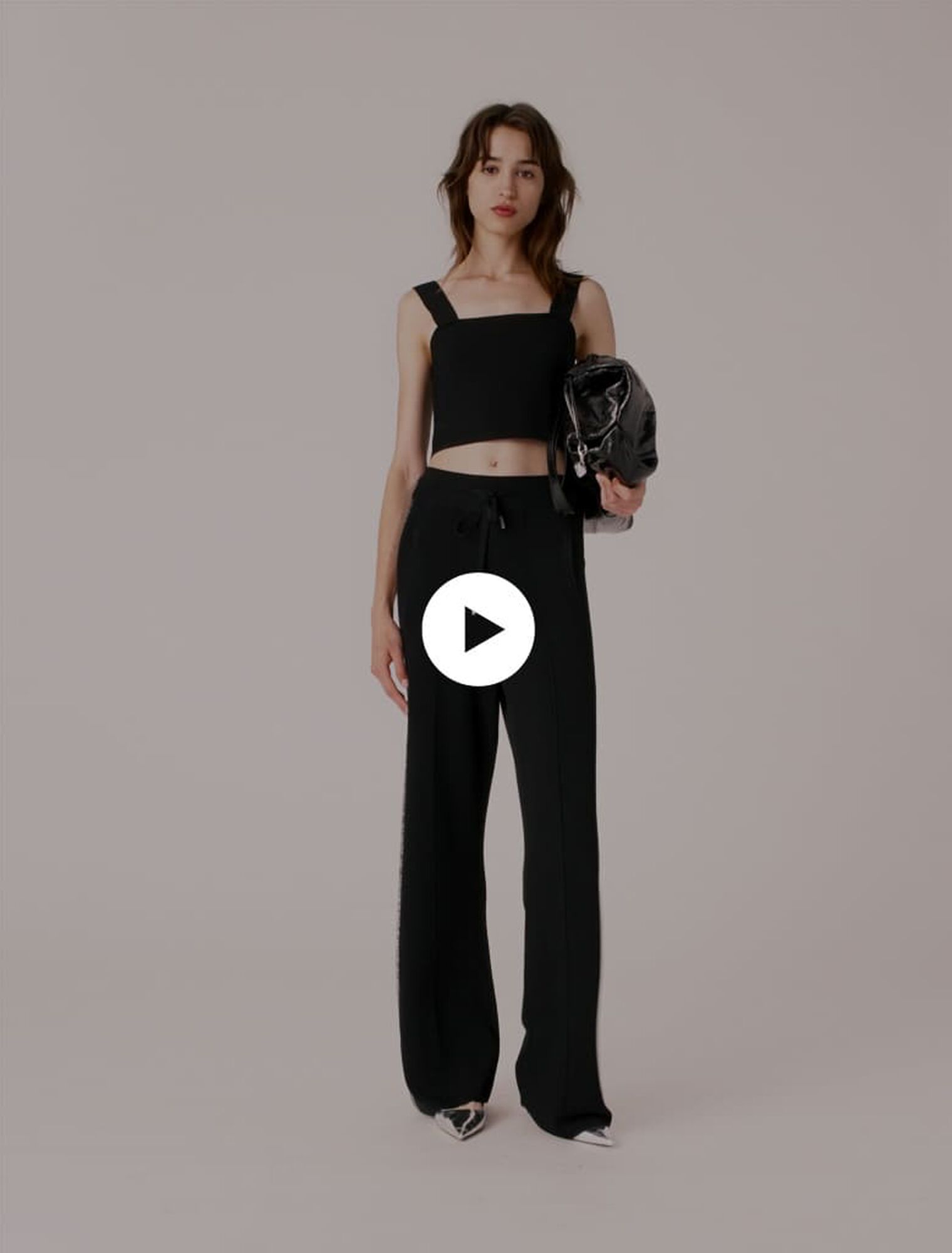 Knitted crop top with straps Knitted crop top with straps