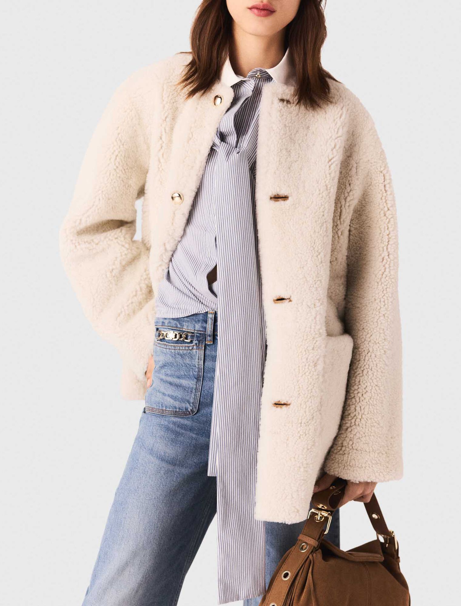 Reversible leather coat