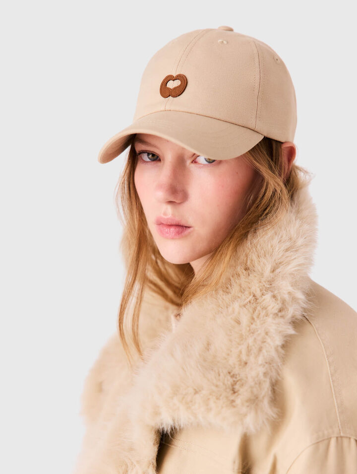 Linen blend cap with logo