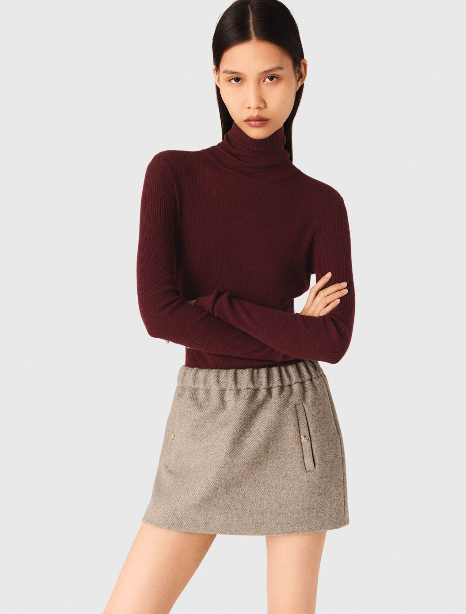 Second-skin sweater with a high neck