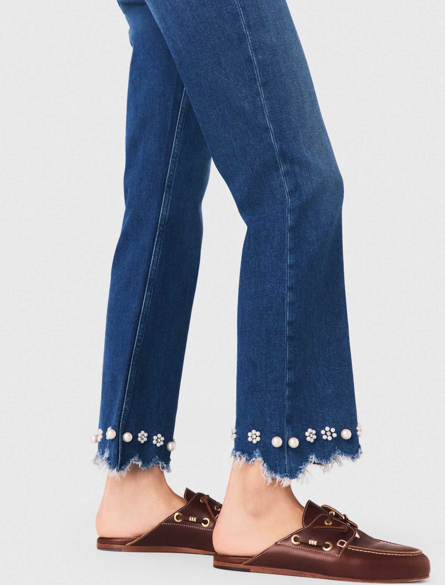 Beaded bootcut jeans