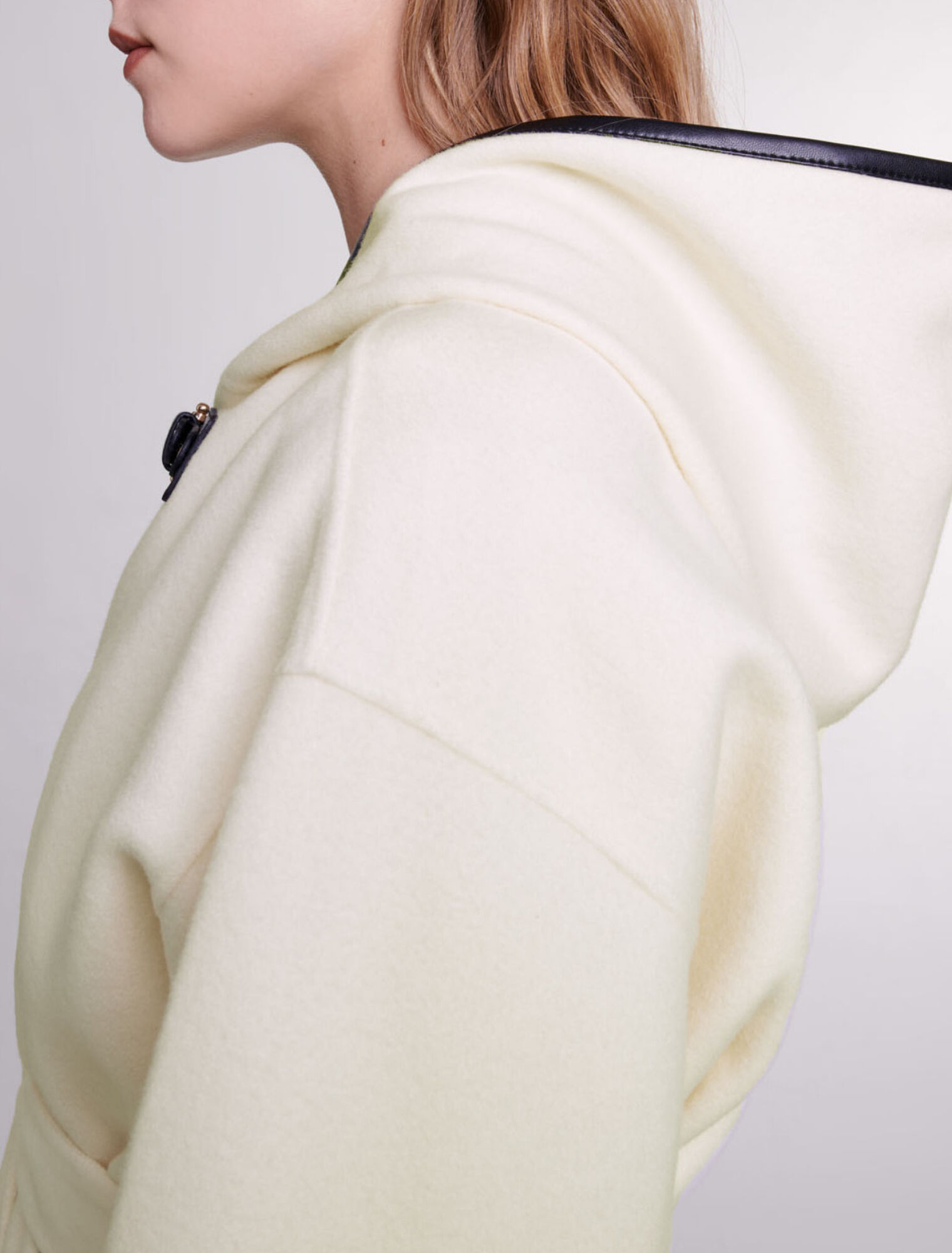 Cape-style wool coat