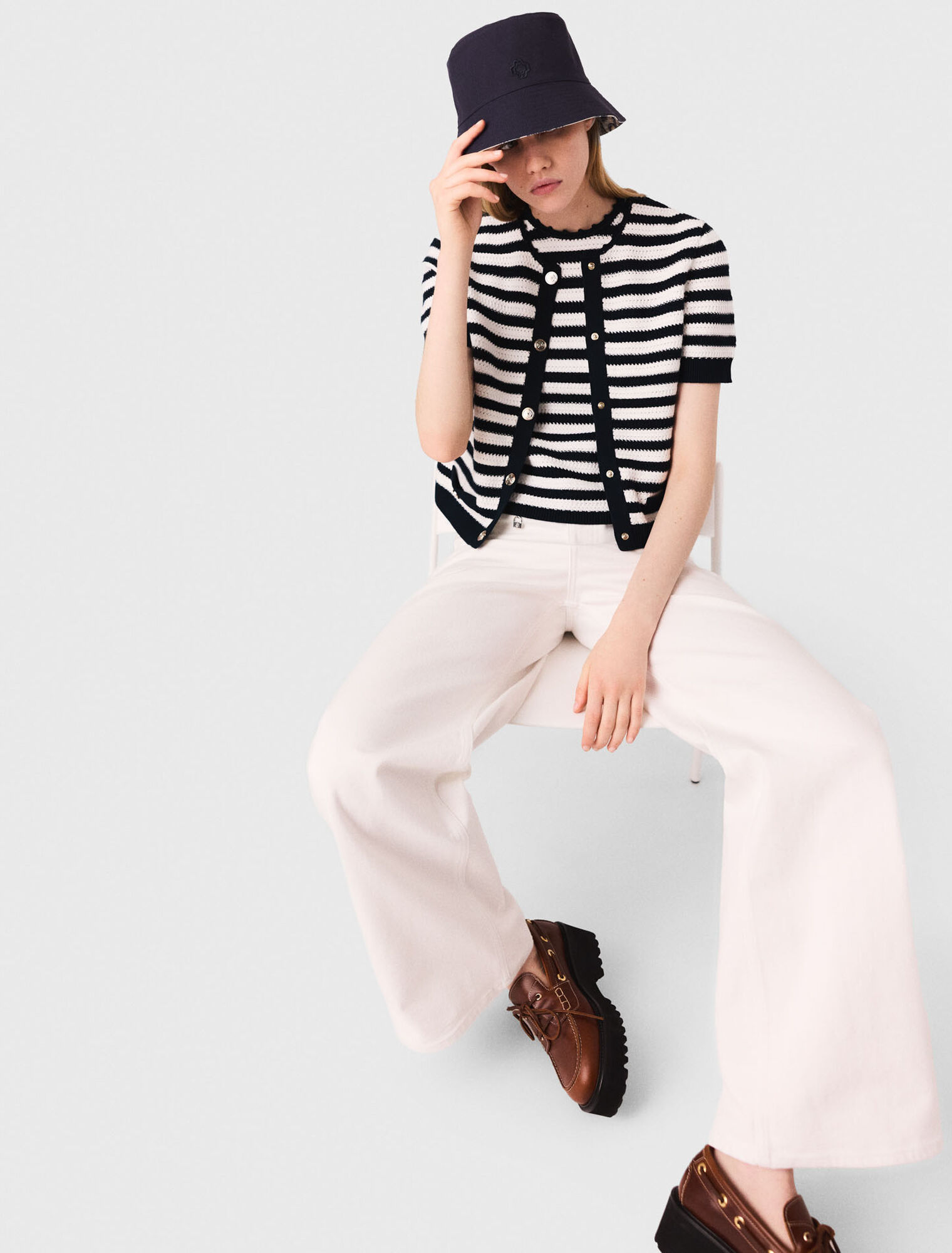 Cropped crochet cardigan