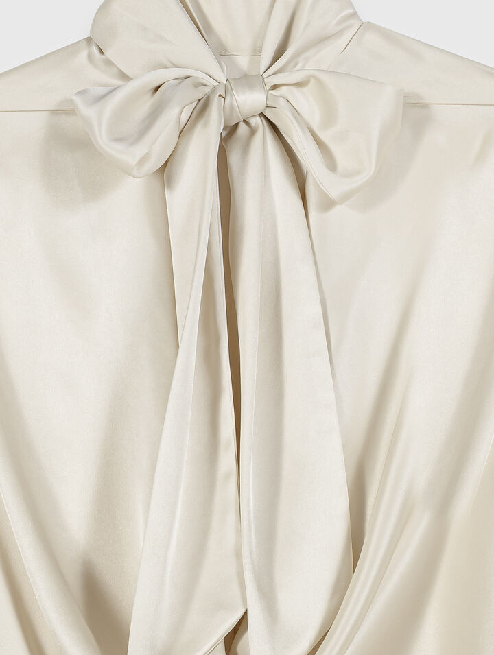 Satin blouse with draped back
