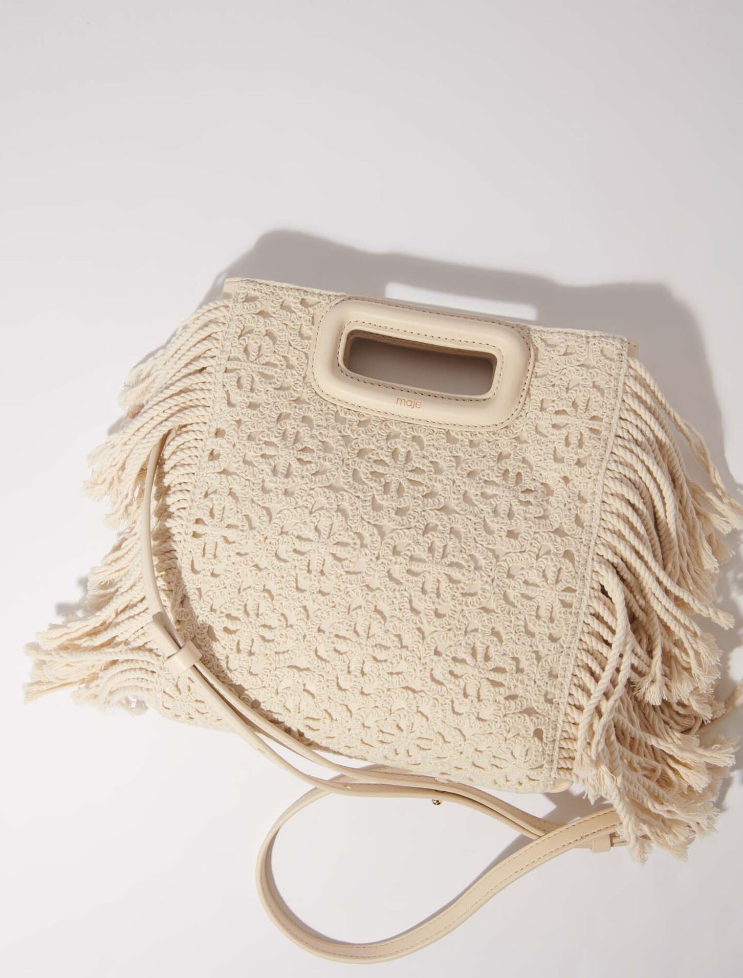 Lace-effect embroidered M bag