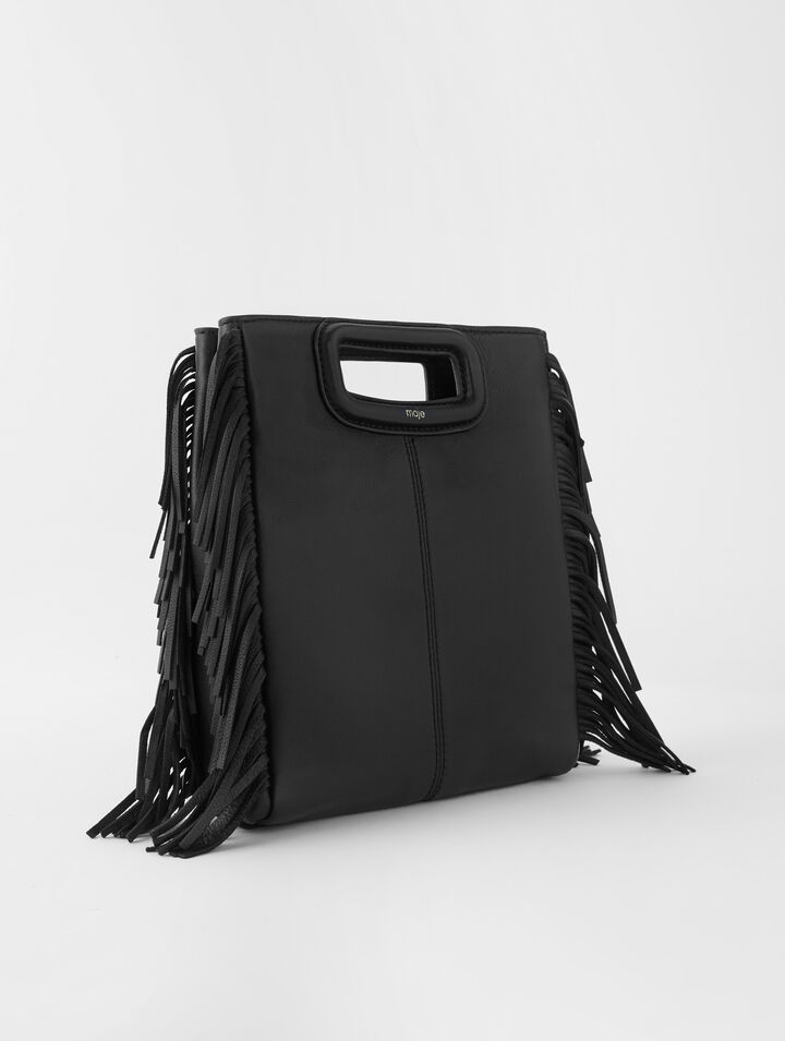 Smooth leather M bag with fringing Smooth leather M bag with fringing