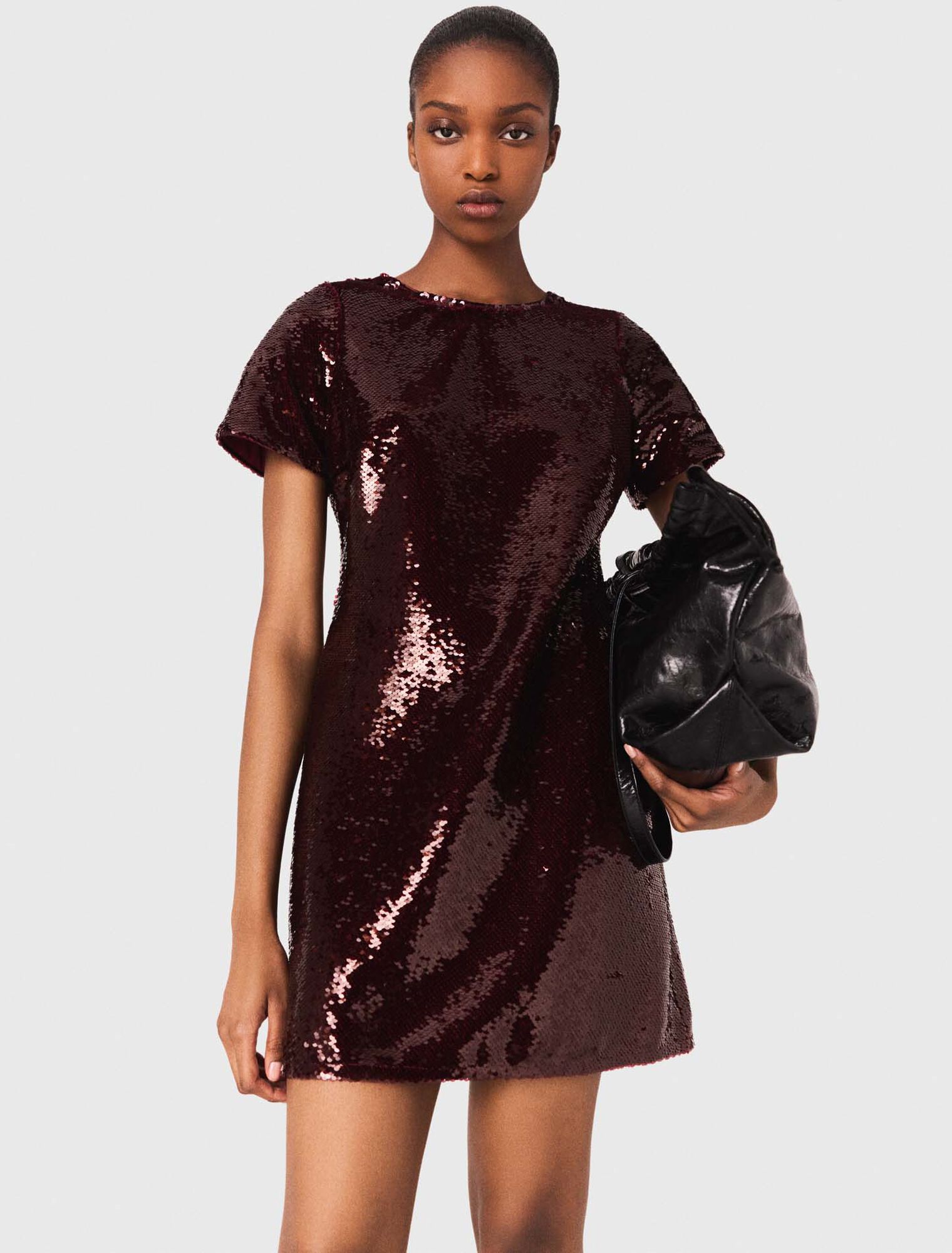 Sequin-embroidered short dress