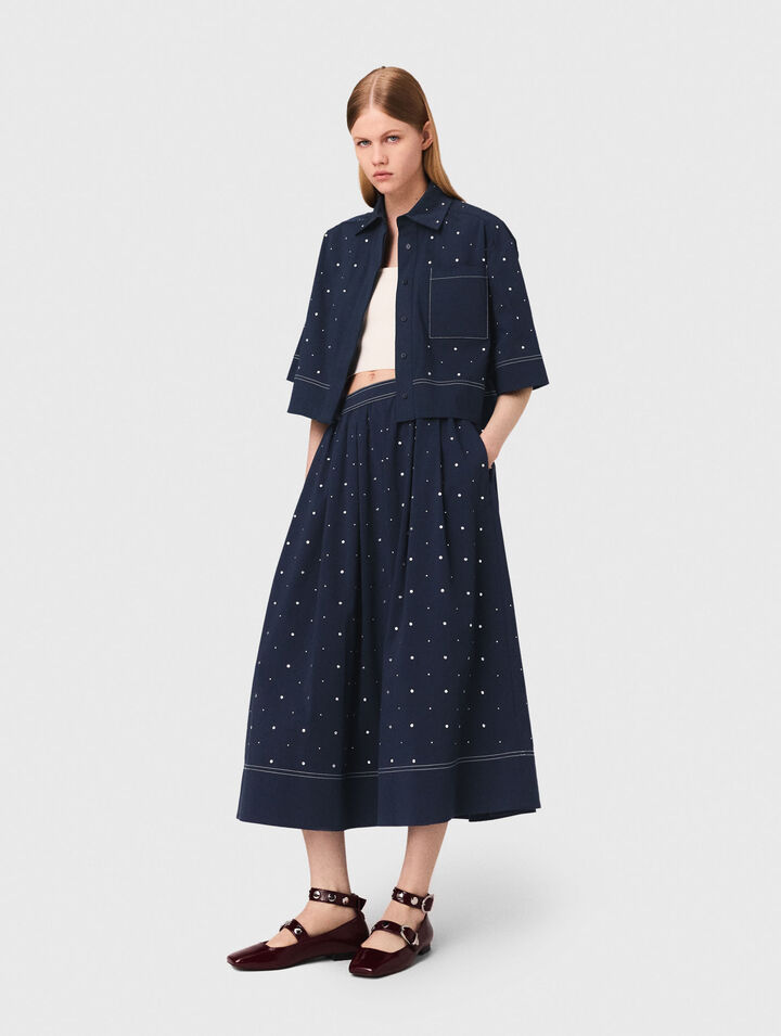 Cropped shirt with studs