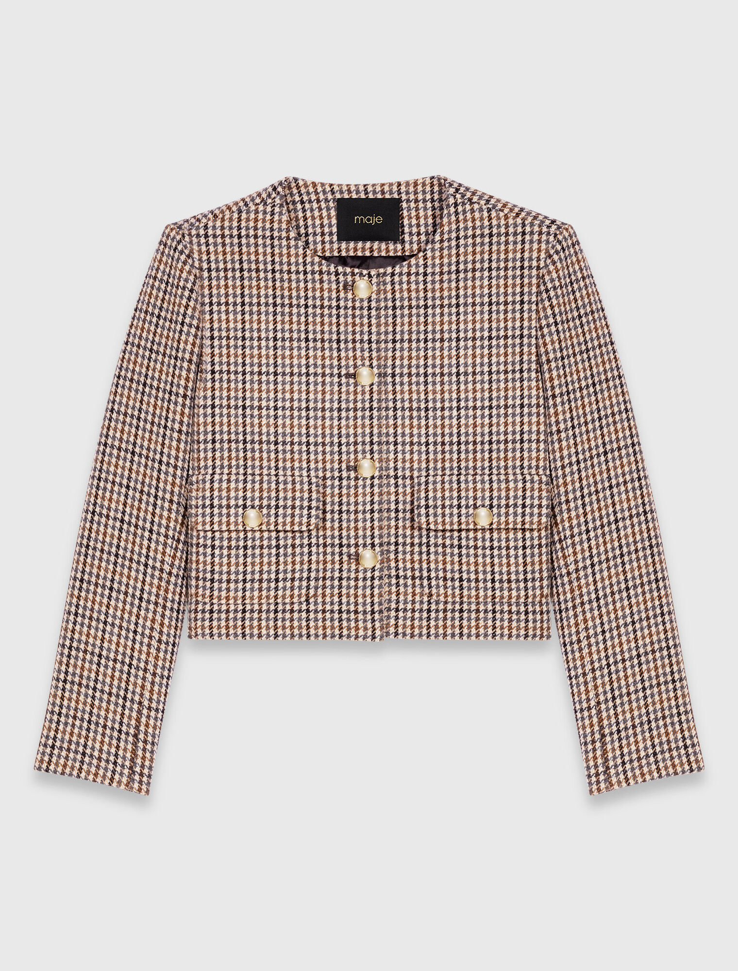 Short checked jacket