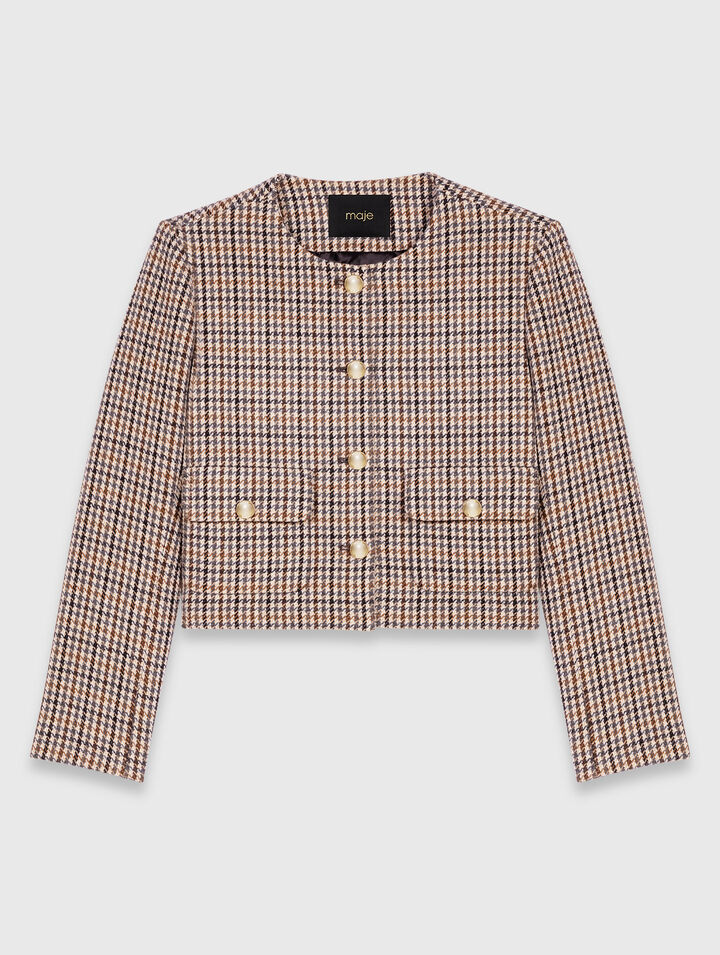 Short checked jacket Short checked jacket