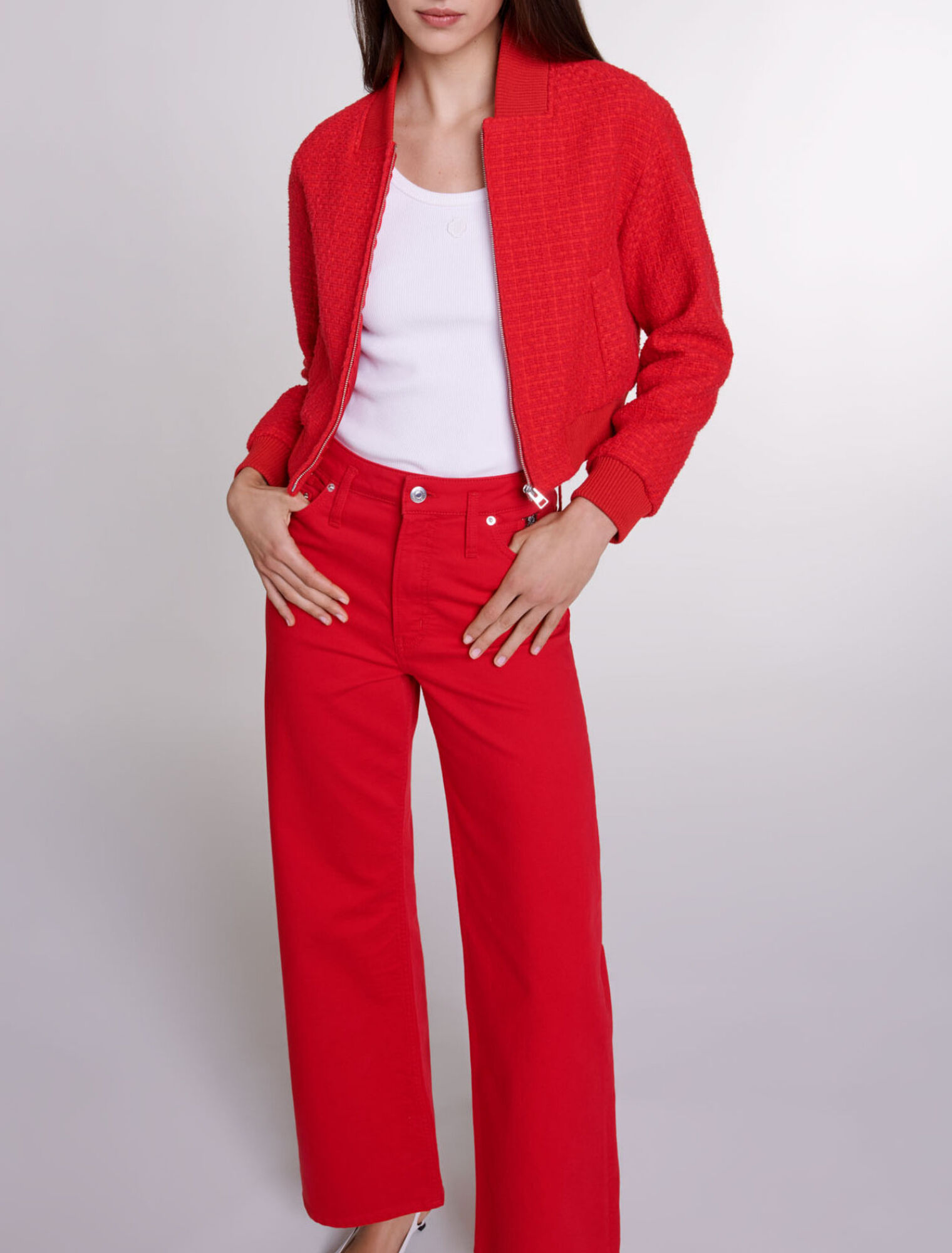 Wide-leg denim jeans