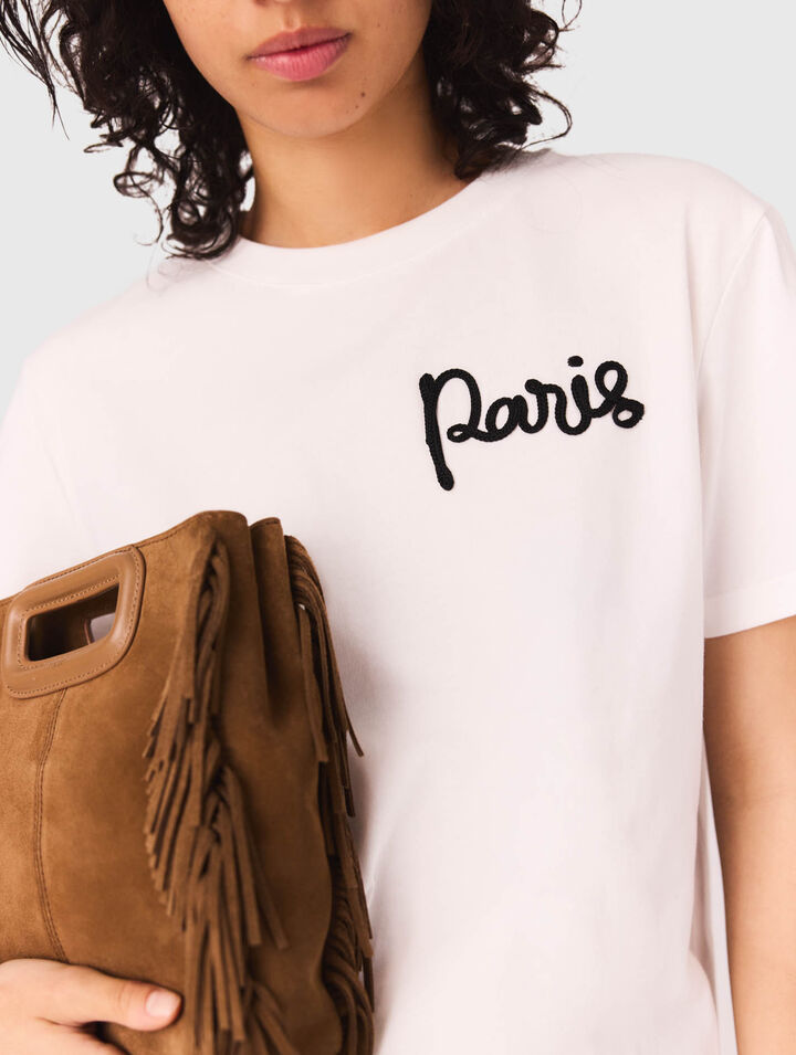 T-shirt with embroidered Paris logo T-shirt with embroidered Paris logo