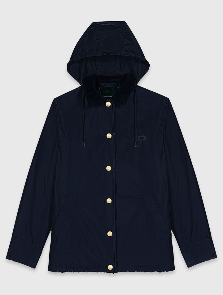 Reversible curly parka