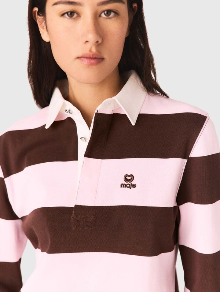Striped polo sweatshirt