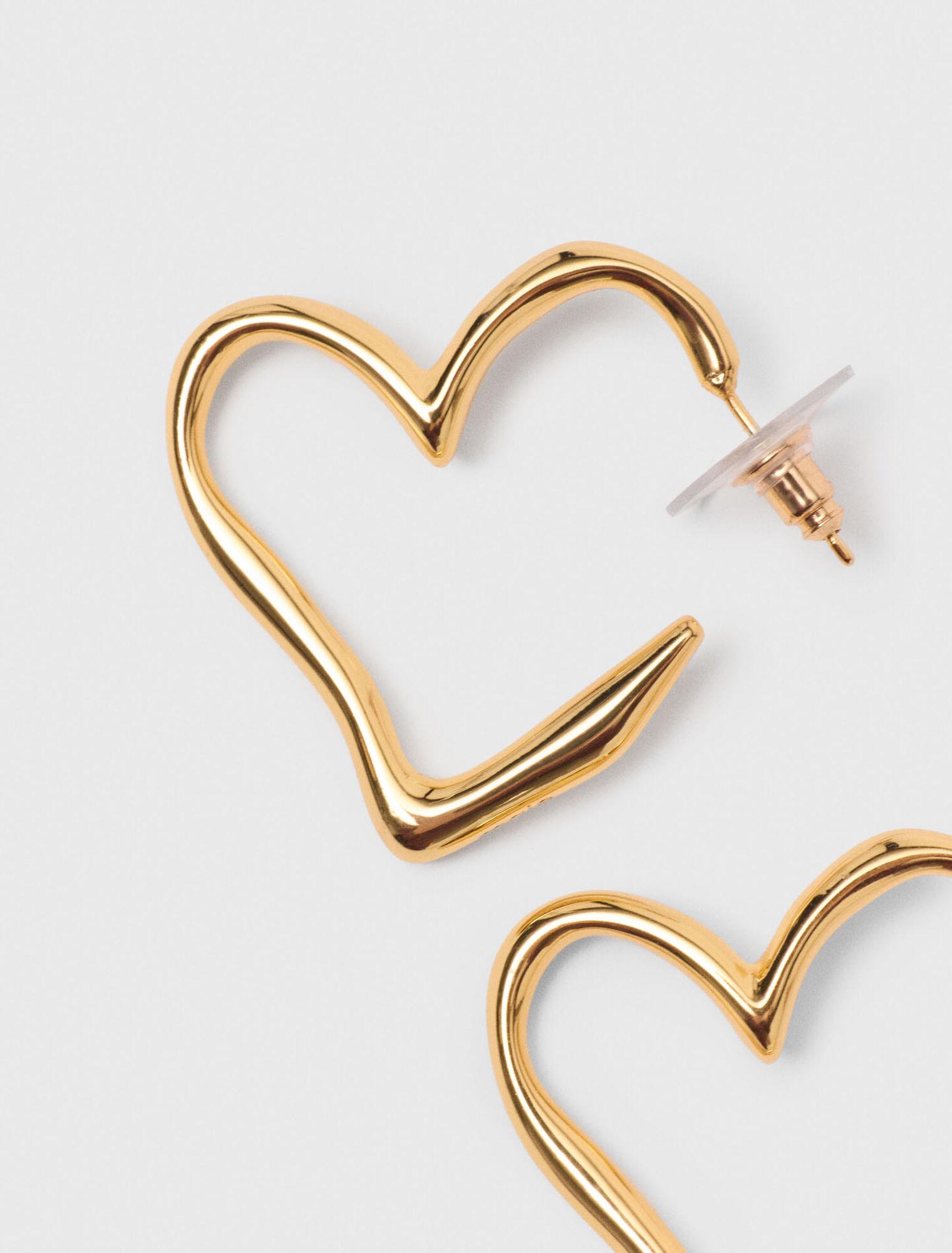 Gold-plated heart hoop earrings