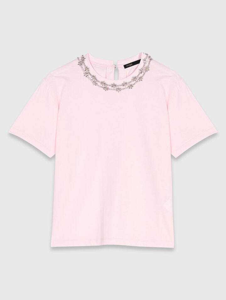 Short-sleeve jewel neck T-shirt Short-sleeve jewel neck T-shirt