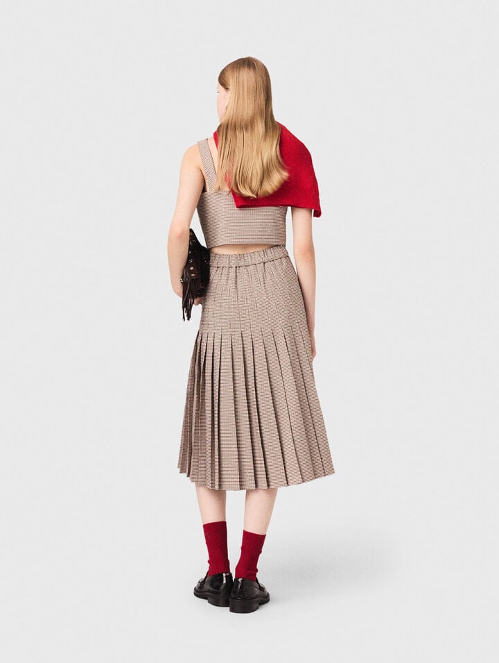 Checked diamanté strappy top