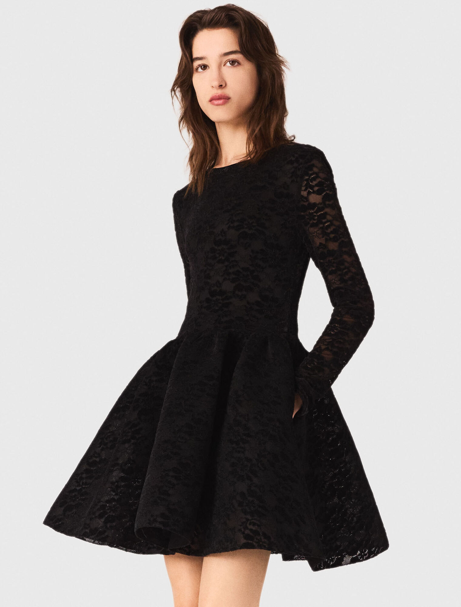 Flared velvet short dress