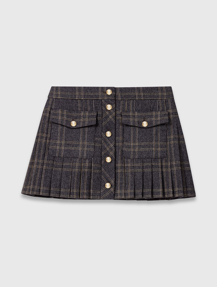 Short pleated checked skirt Short pleated checked skirt
