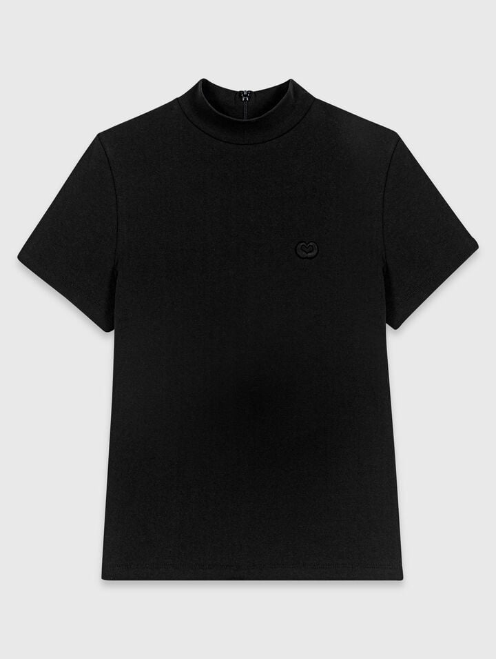 T-shirt with back zip
