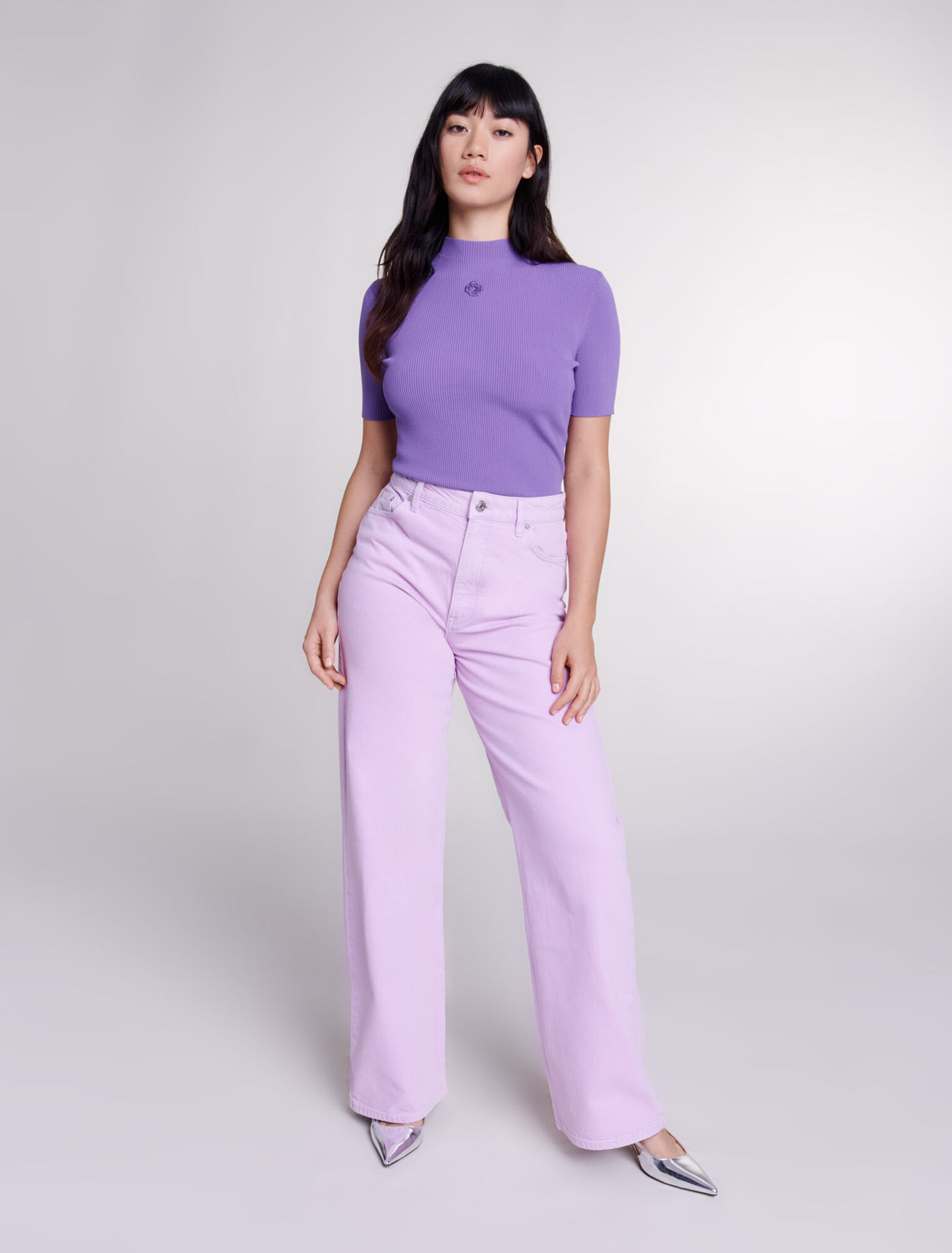 Clover embroidery top