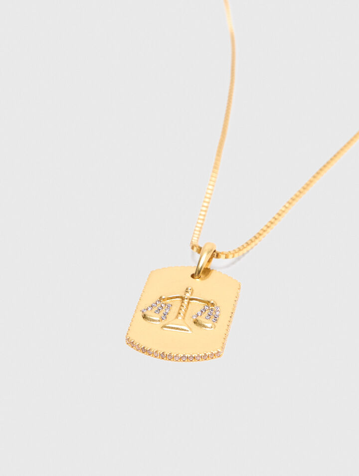 Zodiac sign plaque necklace Zodiac sign plaque necklace