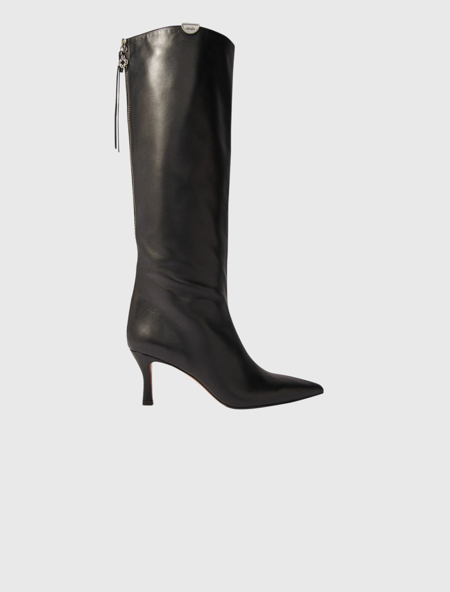 Pointed-toe leather boots