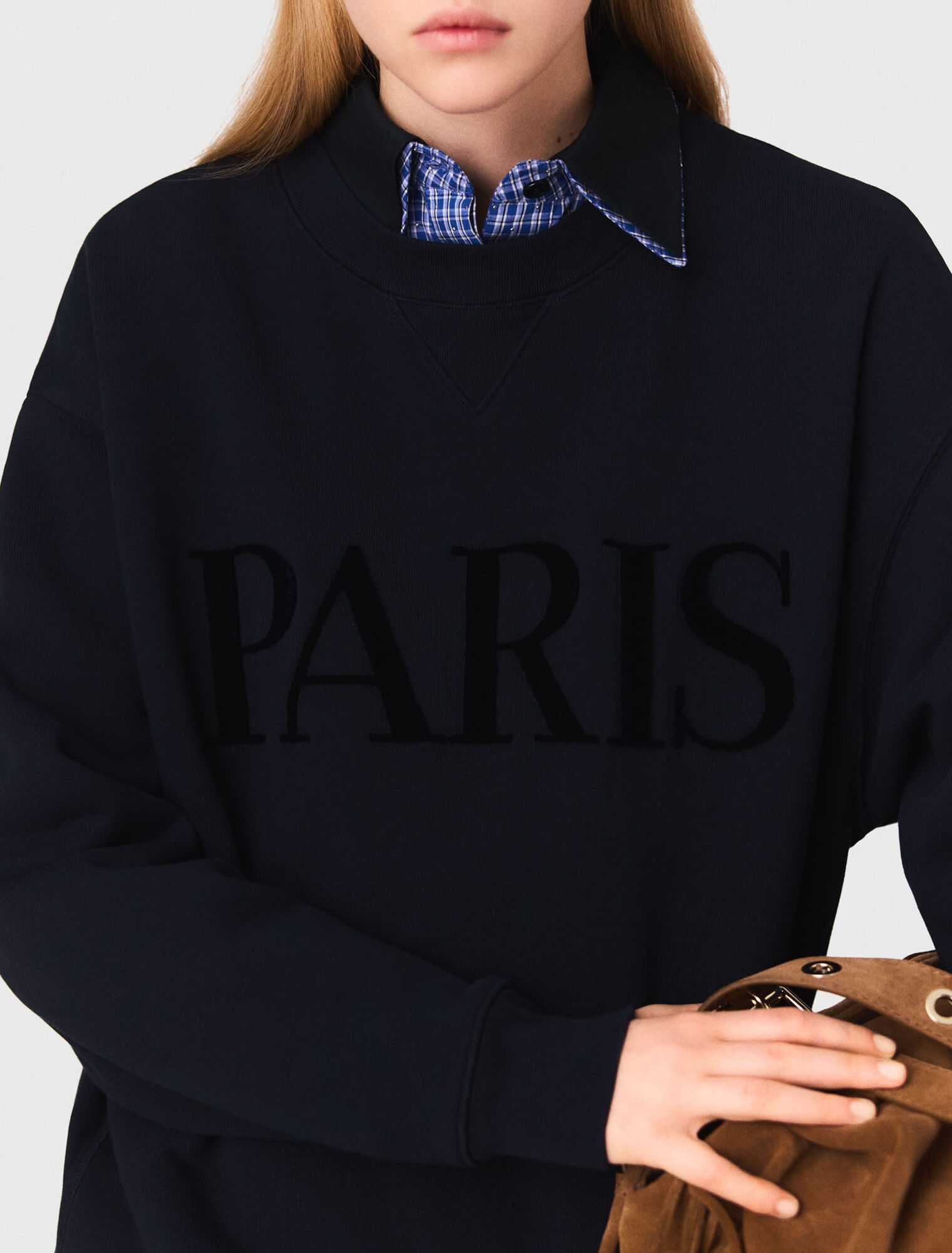 Paris embossed logo sweatshirt