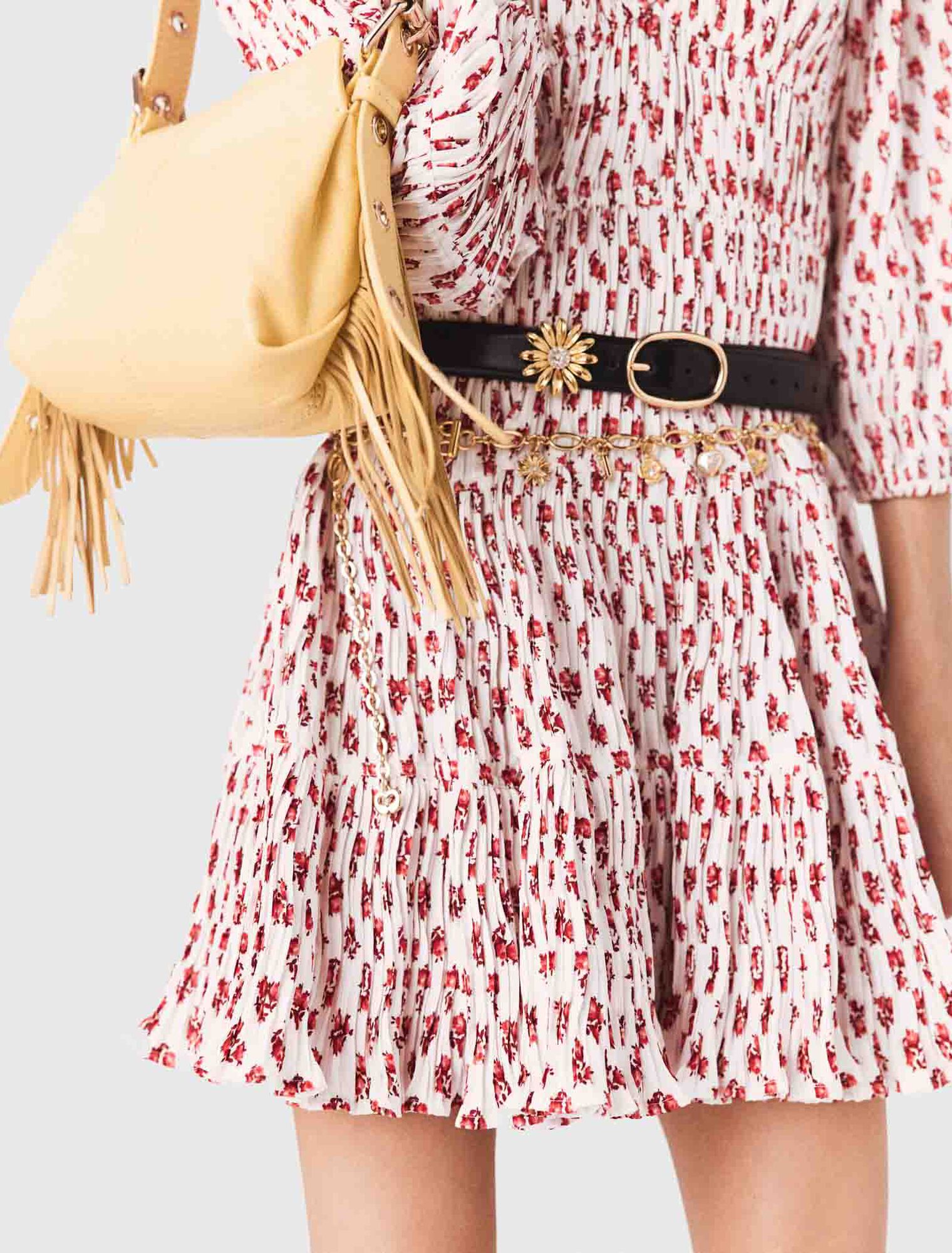 Patterned pleated dress