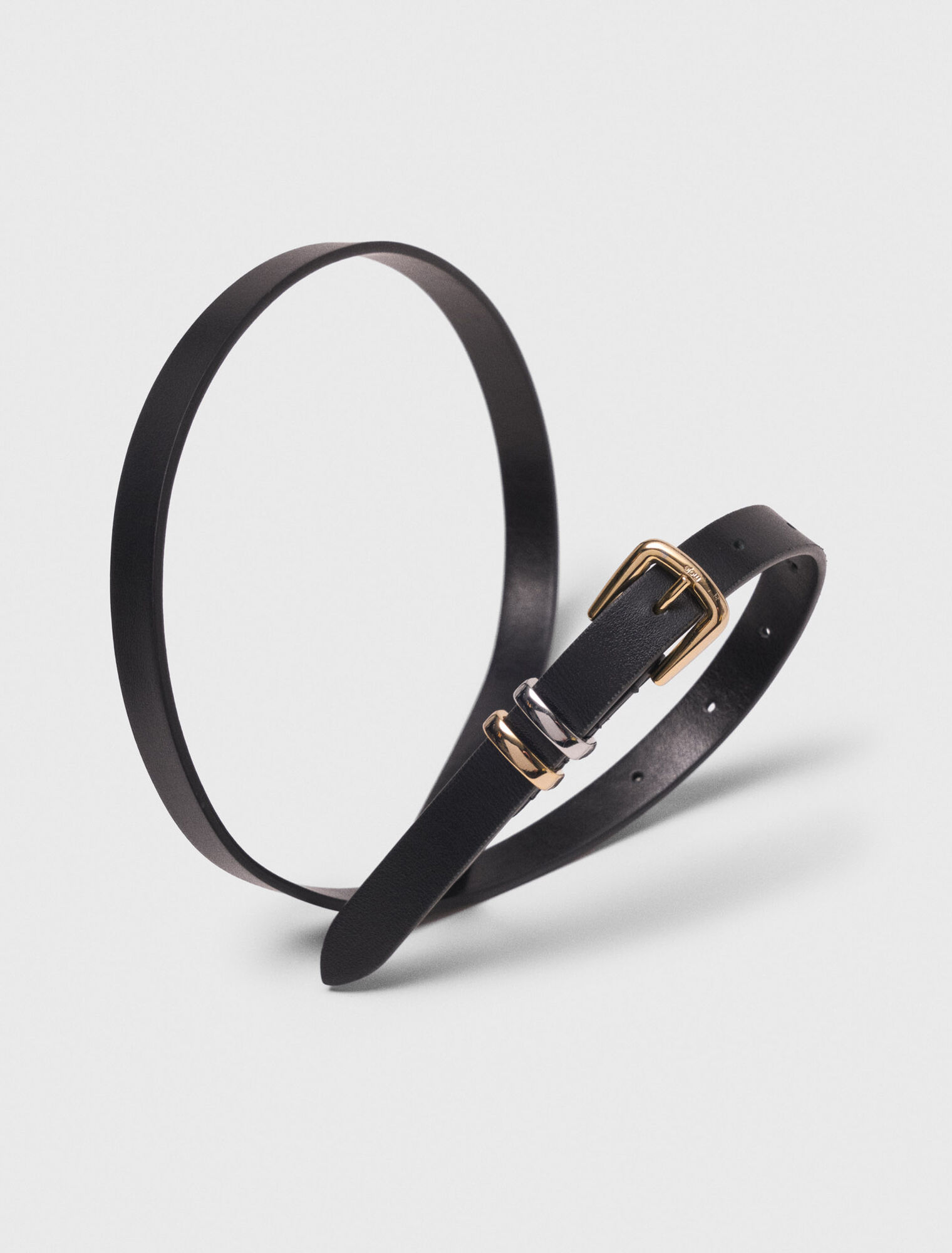 Slim belt with square buckle