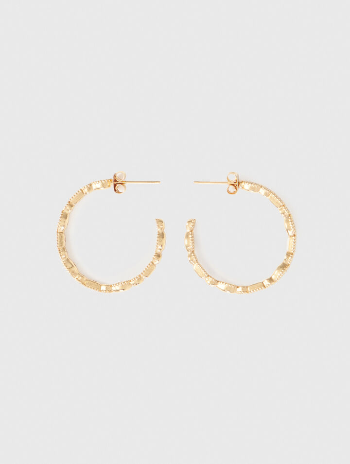 Diamant&eacute;-embellished large hoop earrings