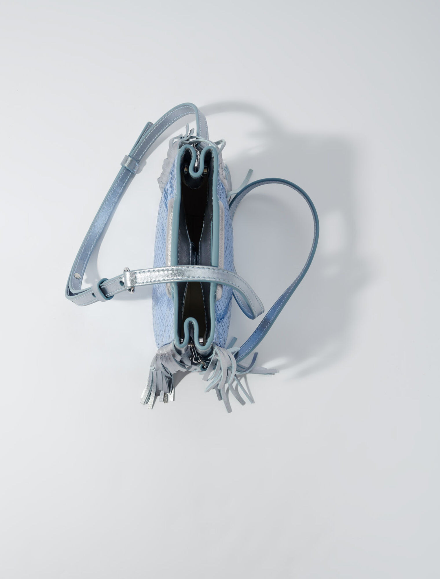 Metallic mock croc mini M bag