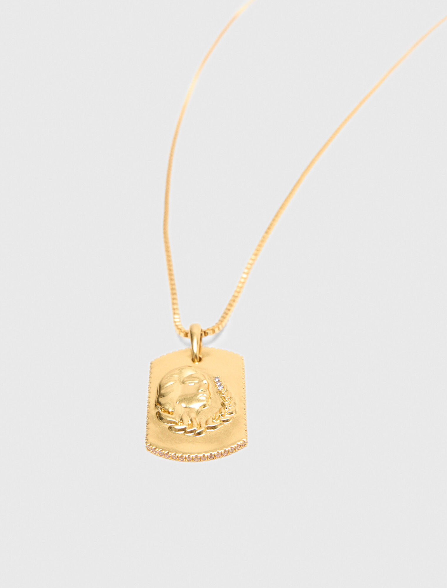 Zodiac sign plaque necklace