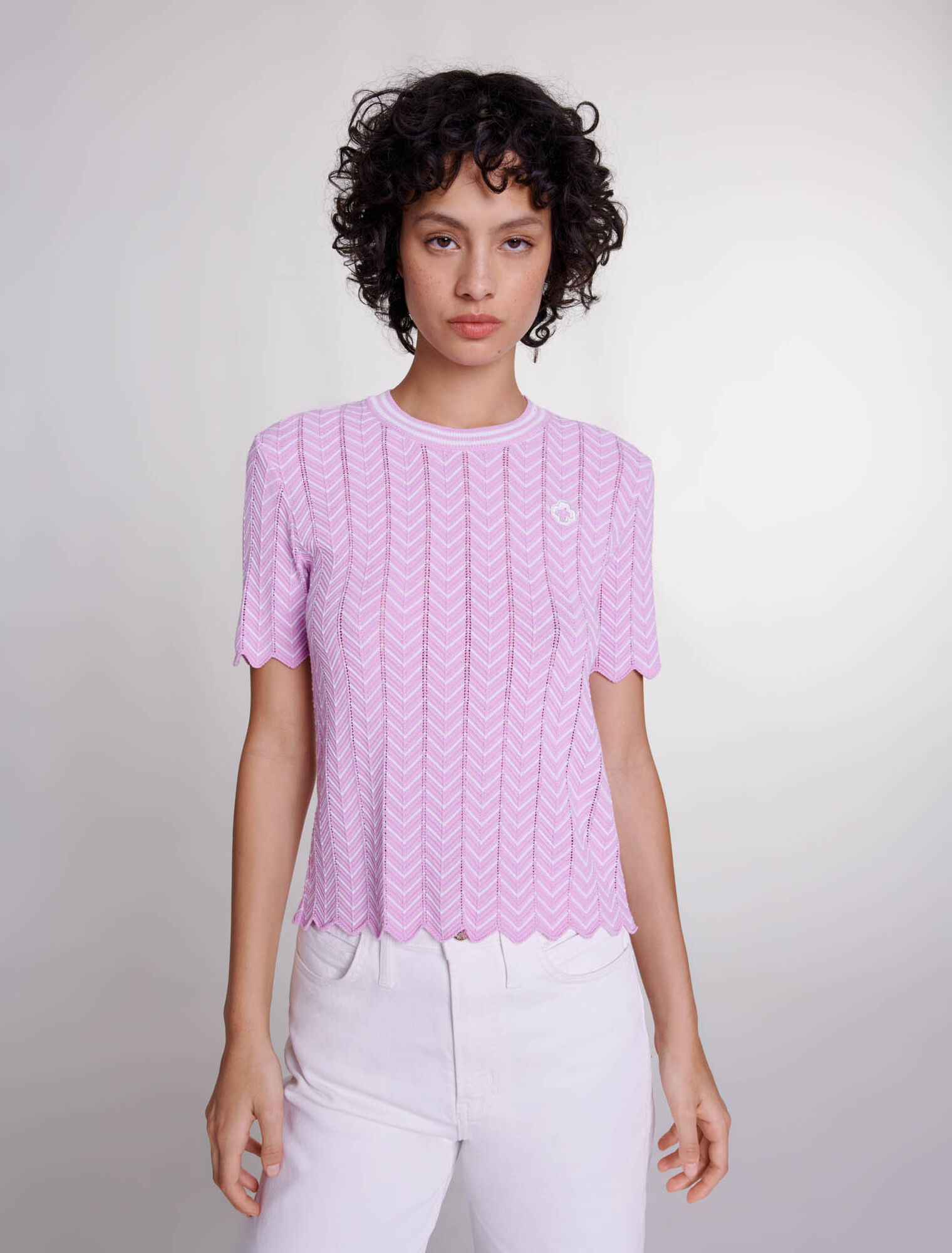 Openwork knit top