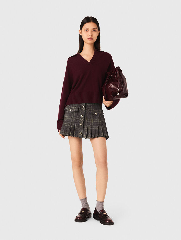 Short pleated checked skirt Short pleated checked skirt