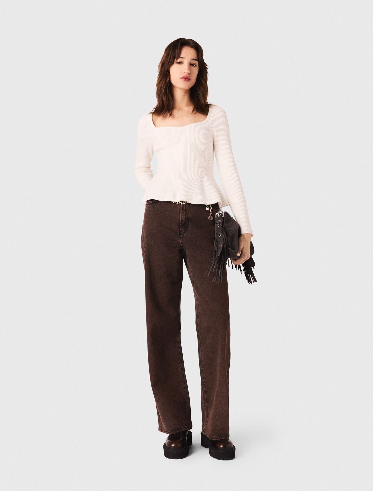 Bootcut jeans with chain